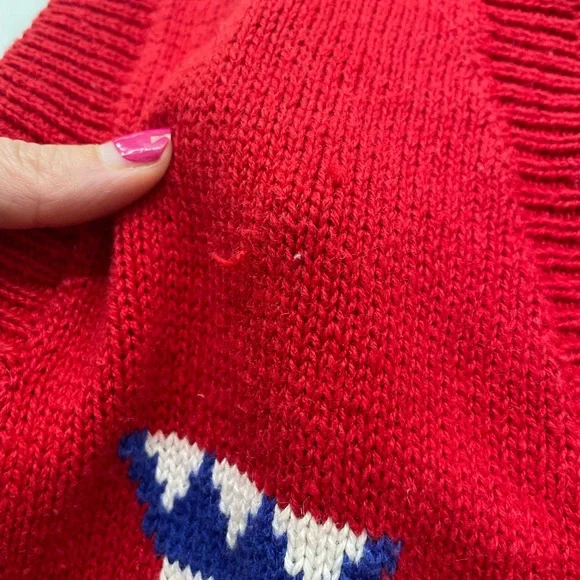 Vintage Laura Gayle Button Up Red Christmas Sweater Vest - Picture 9 of 10